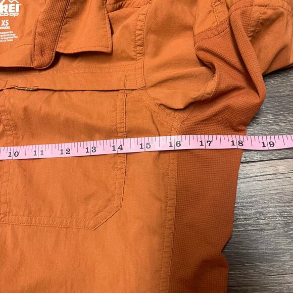 REI Co-op Sahara Hiking Shirt Women XS Orange Nylon Stretch Outdoor Gorpcore - Picture 10 of 11